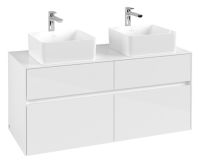 Villeroy&Boch Collaro Waschtischunterschrank für 2 Aufsatzwaschtische 120cm, weiß C04400DH