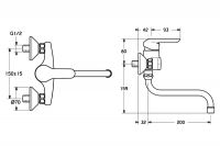 Vorschau: Hansa Hansavantis Spültisch-Einhand-Wandbatterie, Vollhebel, schwenkbar, chrom