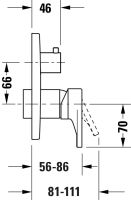 Vorschau: Duravit Tulum Einhebel-Brausemischer Unterputz, chrom, TU4210012010, techn. Zeichnung