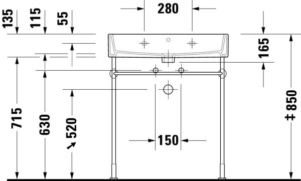 Duravit Vero Air Waschtisch rechteckig 70x47cm, mit Überlauf, mit Wondergliss, weiß 23507000281