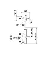 Vorschau: Kartell by Laufen Einhand-Bademischer mit Brausegarnitur, Aufputz, chrom H3213370041411_1