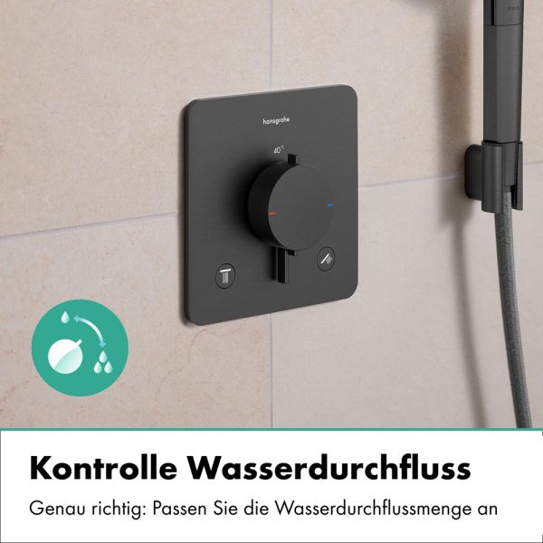 hansgrohe Ecostat Comfort Q Thermostat 2 Funktionen mit Sicherungskombination, brushed black chrome
