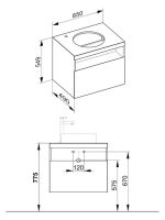 Vorschau: Keuco Stageline Waschtischunterbau f. Keramik-Waschtisch mit Hahnlochbohrung links, ohne Elektrik 32854180000