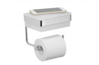 Avenarius Universal Feuchttuchbox mit Toilettenpapierhalter, satiniert/chrom