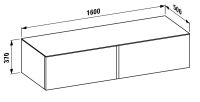 Vorschau: Laufen IL BAGNO ALESSI ONE Schubladenelement 1600 ohne Ausschnitt, Top Calce Avorio, techn. Zeichnung