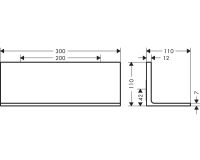 Vorschau: Axor Universal Rectangular Ablage, 30cm, stainless steel optic