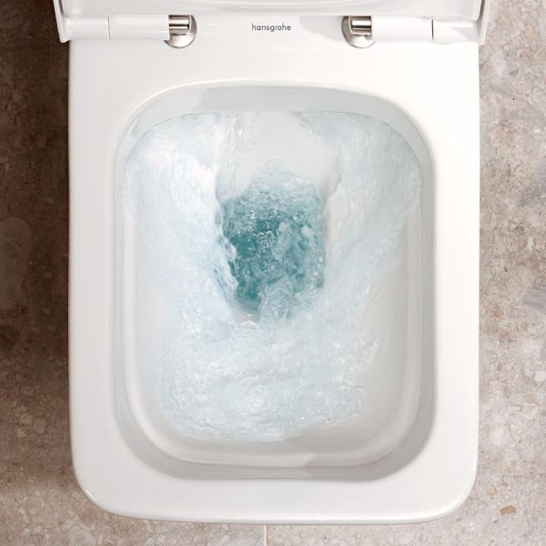 hansgrohe EluPura Q Stand-WC AquaFall Flush für aufgesetzten Spülkasten, weiß