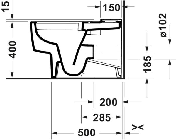 Duravit Balcoon Stand WC für Kombination, clay terra matt