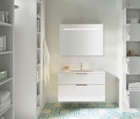 Burgbad Eqio Mineralguss-Waschtisch mit Waschtischunterschrank, weiß hochglanz, Griff schwarz matt SEYU102F2009C0001G0200 1 Burgbad Eqio Mineralguss-Waschtisch mit Waschtischunterschrank, weiß hochglanz, Griff schwarz matt SEYU102F2009C0001G0200 1