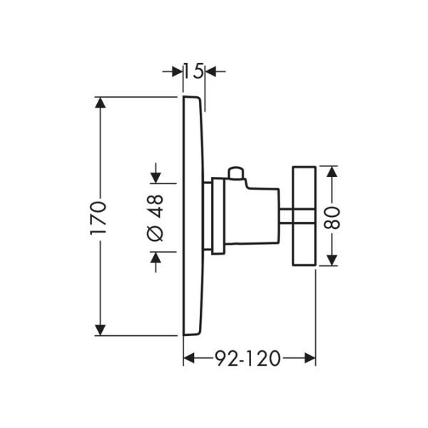 Axor Citterio Thermostat 59 l/min Highflow Unterputz mit Kreuzgriff
