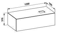 Vorschau: Laufen IL BAGNO ALESSI ONE Schubladenelement 1200 Ausschnitt rechts, technische Zeichnung