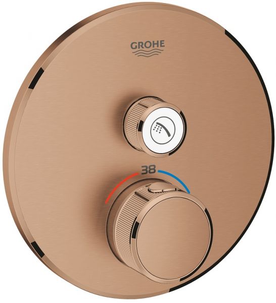 Grohe Grohtherm SmartControl Thermostat-Brausebatterie mit 1 Absperrventil, rund, wassersparend