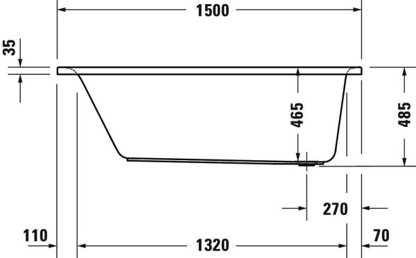 Duravit D-Neo Einbau-Badewanne rechteckig 150x75cm, weiß