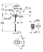 Vorschau: Grohe BauLoop Einhand-Waschtischbatterie S-Size mit Push-Open Ablaufgarnitur, chrom