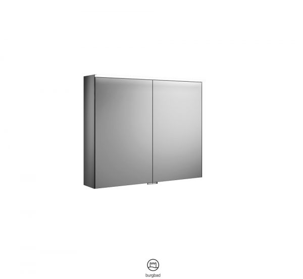 Burgbad Fiumo Spiegelschrank mit horizontaler LED-Beleuchtung, 2 Spiegeltüren 80,6x67cm