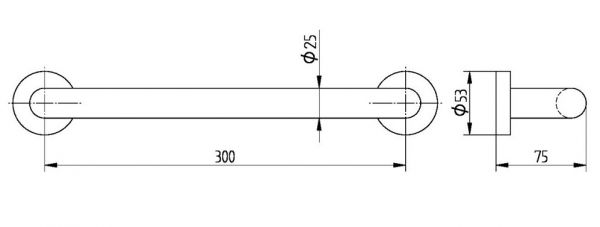 Avenarius Universal Wannengriff 300mm extra stabile Ausführung, chrom