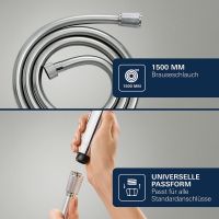 Vorschau: Grohe VitalioFlex Silver Brauseschlauch 1,5m mit ProGrip, chrom
