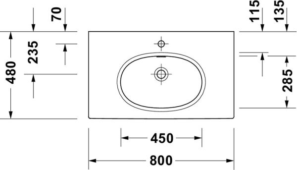 Duravit Balcoon Waschtisch 80cm, weiß