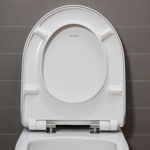 Duravit No.1 Wand-WC Set inkl. WC-Sitz mit Absenkautomatik, 54x37,3cm, oval, rimless, weiß