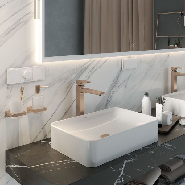 Hansgrohe Xuniva Q Aufsatz-Waschtisch 55x40m ohne Hahnloch, ohne Überlauf, weiß