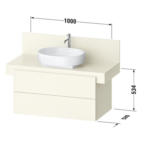 Duravit Balcoon Waschtischunterschrank 100x57x53,4cm für Aufsatzbecken, 2 Schubladen