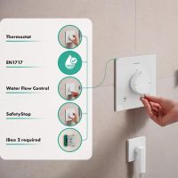 Vorschau: hansgrohe Ecostat Comfort E Thermostat 2 Funktionen mit Sicherungskombination, weiß matt