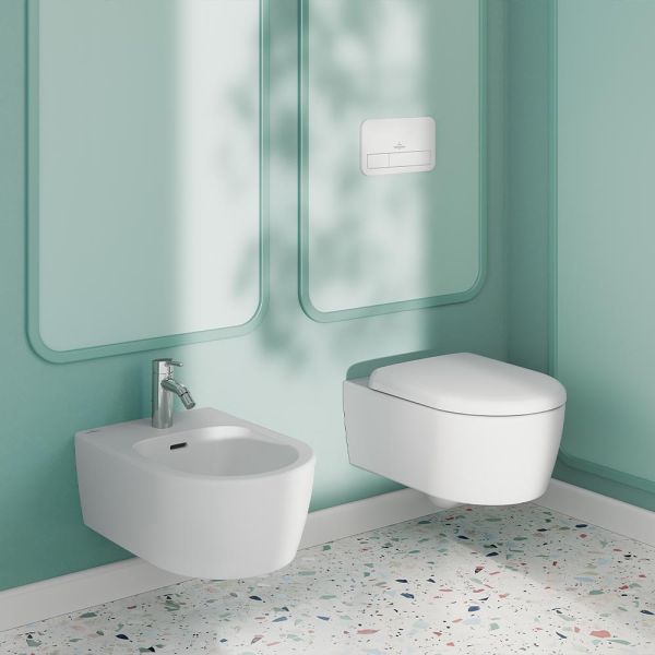 Villeroy&Boch Skyla Wand-Bidet 37x53cm, weiß matt mit CeramicPlus 448200RW