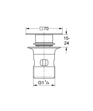 Grohe Universal Ablaufstopfen eckig inkl. Kelch, chrom