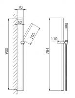 Vorschau: Steinberg Brausegarnitur mit Stabhandbrause, Brausestange 900mm, chrom