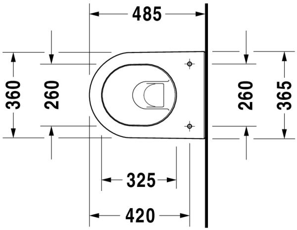 Duravit Darling New Wand-WC 48,5x36,5cm rund weiß 2549090000