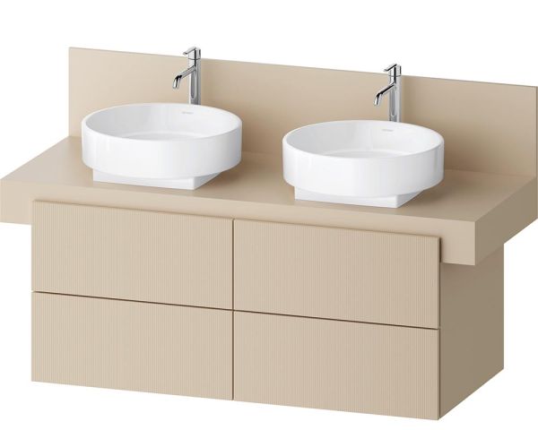 Duravit Balcoon Waschtischunterschrank 120x57x53,4cm für 2 Aufsatzbecken, sandbeige matt 