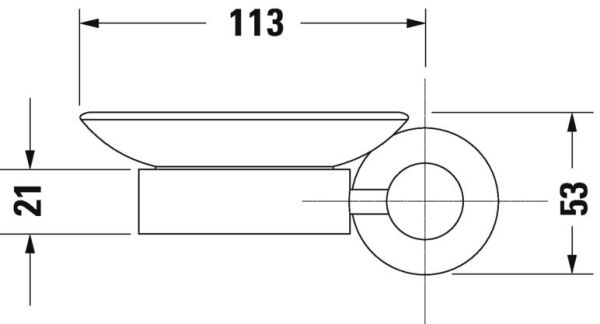 Duravit D-Code Seifenschale wandhängend, links, chrom 0099171000