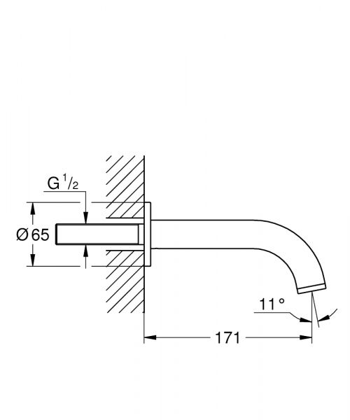 Grohe Atrio Wannenauslauf, Ausladung 171mm