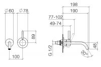 Vorschau: Dornbracht Meta Waschtisch-Wand-Armatur, Ausladung 190mm