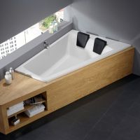 Repabad Genf Duo Eck Badewanne 180x130/65cm, Ecke rechts, weiß