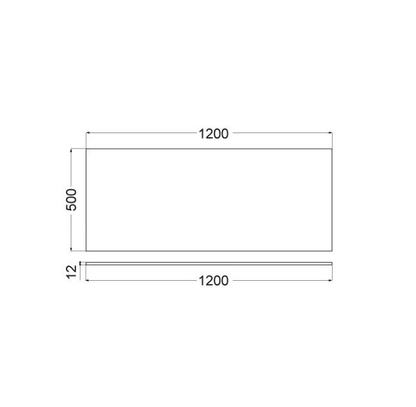 Kludi ICOS Deckplatte 120x50cm für Waschtischunterschrank, weiß matt