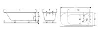 Vorschau: Geberit Soana Rechteck-Badewanne, schmaler Rand, 170x75cm, weiß 554006011_2