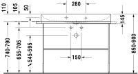 Vorschau: Duravit DuraSquare Waschtisch 100x47cm, ohne Überlauf, ohne Hahnloch, mit nicht verschließbarem Ablaufventil, weiß 2353100070