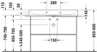 Vorschau: Duravit DuraSquare Waschtisch 100x47cm, ohne Überlauf, mit Wondergliss, mit nicht verschließbarem Ablaufventil, weiß 23531000701