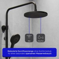 Vorschau: Duravit ShowerSystem Duschsystem mit Thermostat, Ablage, schwarz matt