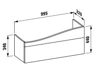 Vorschau: Laufen IL BAGNO ALESSI ONE Waschtischunterbau 1200, 1 Schublade, Siphonausschnitt links