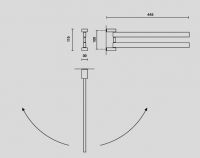 Vorschau: ZACK LINEA schwenkbarer Handtuchhalter 45cm, edelstahl poliert