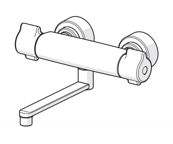 Hansa Hansaclinica Waschtisch-Thermostat-Wandbatterie, 285mm, chrom