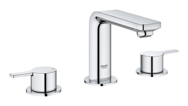 Grohe Lineare 3-Loch-Waschtischbatterie M-Size mit Ablaufgarnitur, chrom