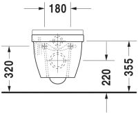 Vorschau: Duravit Starck 3 Wand-WC 48,5x37,5cm, oval, Durafix, weiß