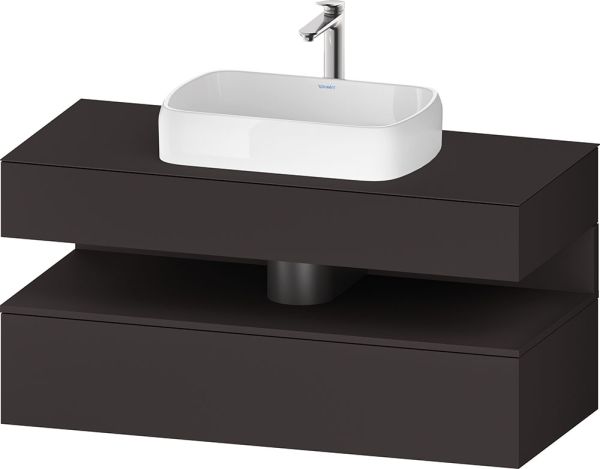 Duravit Qatego Unterschrank für Aufsatzbecken 120x55cm in graphit supermatt Antifingerprint