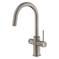 Vorschau: Grohe Blue 2.0 5-in-1-Armatur, C-Auslauf, ausziehbar, hard graphite gebürstet