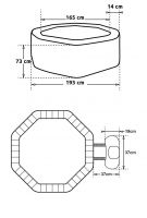 Vorschau: NetSpa Octopus Schaumstoff Whirlpool für 4-6 Personen, achteckig, inkl. 5 tlg. Möbel-Set