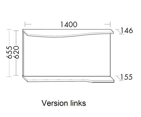 Burgbad Sinea 3.0 Spiegel 140x65cm mit horizontaler LED-Beleuchtung & Ablage, Ausführung links SHGW140L