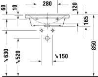 Vorschau: Duravit D-Neo Waschtisch rechteckig 60x48cm, mit Überlauf, ohne Wondergliss, weiß 2367600000